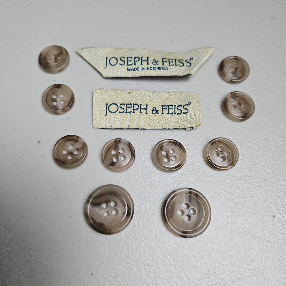 Joseph & Feiss Blazer Replacement Buttons Tan Brown Swirl Pattern Set of‎ 10